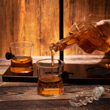 Guitar Whiskey & Wine Decanter & Mahogany Base - 1000 ML