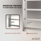 ANZZI Charles Series 6-Bar Wall Mounted Towel Warmer (20.47" W x 26.77" H), Dual Installation, Digital Control Panel, Rhino Alloy Certified Stainless Steel