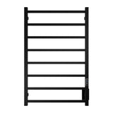 ANZZI Bell Series 8-Bar Wall Mounted Towel Warmer (23.6" L x 36.25" H), Dual Installation, Digital Control Panel, Rhino Alloy Certified Stainless Steel