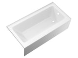 Soho/Saba 60" L x 30" W Non-Jetted Soaker Bathtub, Front Skirted Alcove Drop-In Tub with Drain, Marine Grade Acrylic, White