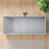 Palace Series 67 in. x 32 in. Flat Bottom Solid Surface Freestanding Soaking Bathtub with Reversible Drain in Slate Gray