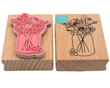 Mason Jar Stamp with Bouquet Design