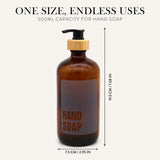 Hand Soap Glass Amber Bottle 500ml