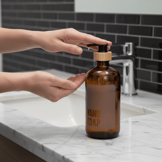 500ml Amber Glass Hand Soap Bottle Dispenser
