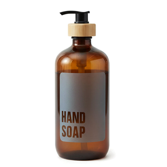 500ml Amber Glass Hand Soap Bottle Dispenser