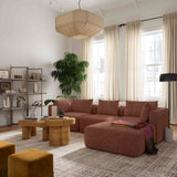 Hangover 4-Piece Contract-Grade Textured Fabric Modular Sectional
