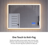 ANZZI Rectangular LED Mirror (24x31 or 27x39 in.), Copper-Free, Adjustable CCT, Defogger, with Bluetooth & Magnifying Variants
