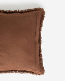 Heavyweight linen deco pillow cover in Chocolate brown
