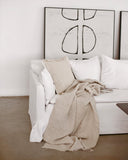 Heavyweight linen throw blanket in Natural melange