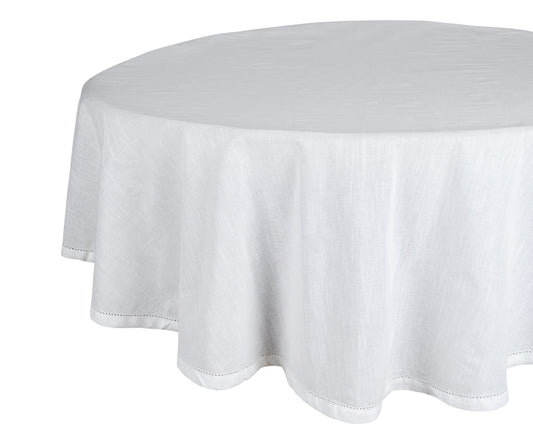 White Round Tablecloth