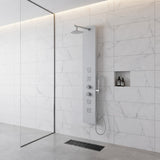 VELD Series 64 in. 2-Jetted Full Body Shower Panel System with Heavy Rain Shower and Spray Wand in Clear White