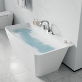 Vault Series 59 in. x 30 in. Flat Bottom Acrylic Freestanding Soaking Bathtub with Center Drain and Faucet
