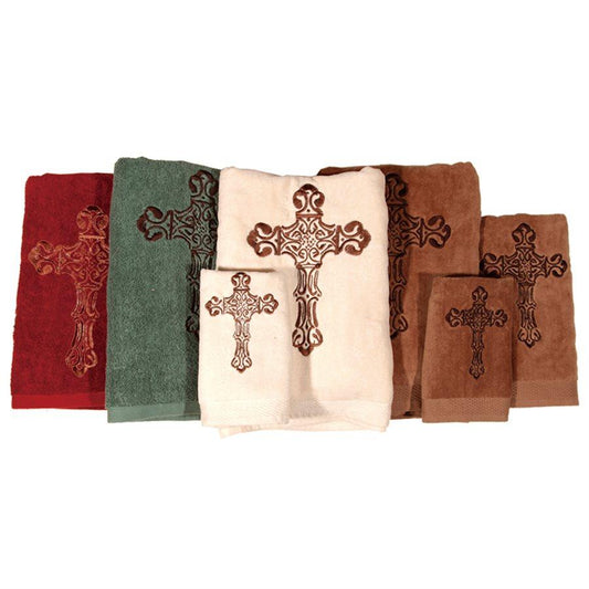 Embroidered Cross Bath Towel (EA), Mocha