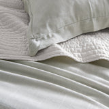 Luna Washed Linen Bedspread Set, Light Gray