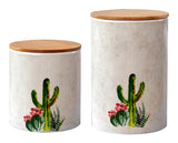 Succulent Design 2PC Canister Set