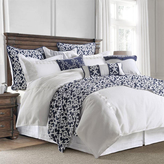 Kavali White Linen Comforter Set, King/Cal King