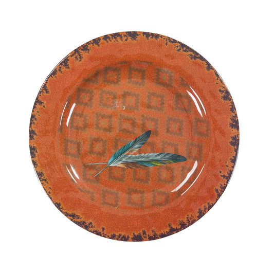 Feather Melamine Dinner Plates, Set of 4