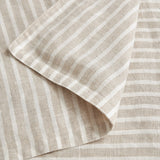 100% European Flax Linen Railroad Stripe Duvet Cover Set
