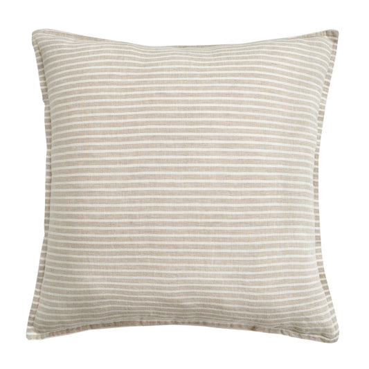 100% European Flax Linen Railroad Stripe Reversible Euro Sham
