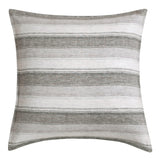 100% European Flax Linen Variegated Stripe Euro Sham, Charcoal