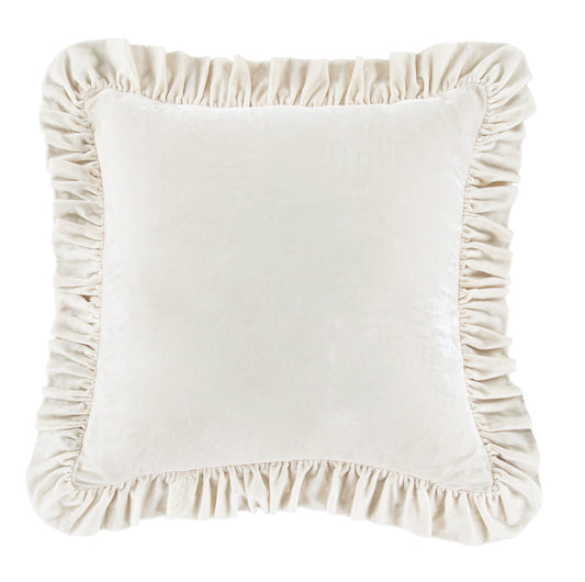 Stella Faux Silk Velvet Ruffled Euro Sham