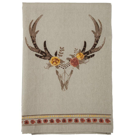 Skull/Floral Bohemian Tea Towel, Set of 5