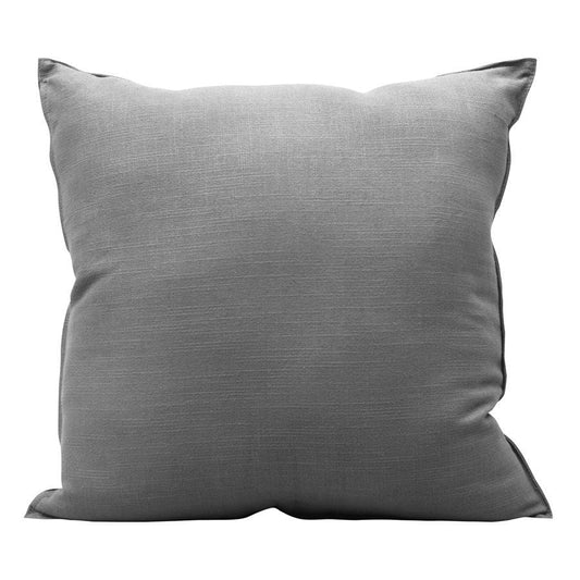 Gray Genuine Leather Geometric Studded Throw Pillow
