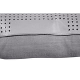Gray Genuine Leather Geometric Studded Throw Pillow