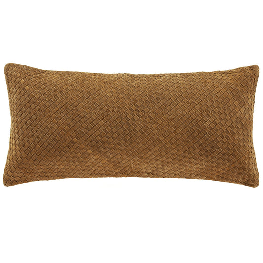 Woven Suede Lumbar Pillow