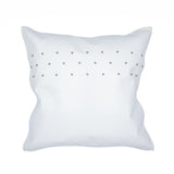 Genuine White Leather Studded Throw Pillow