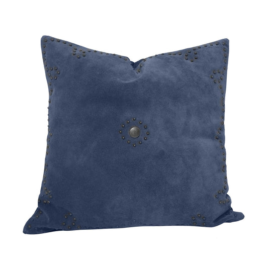 Western Suede Antique Silver Concho & Studded Pillow