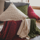 Cable Knit Soft Diamond Throw Pillow