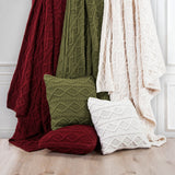 Cable Knit Soft Diamond Throw Pillow
