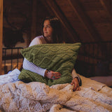 Cable Knit Soft Diamond Throw Pillow