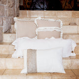 Charlotte Ruffle Trim & Lace Ruffle Accent Pillow