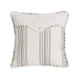 Gramercy Weave Envelope Pillow w/ Stripe & Pearlized Button, 18x18