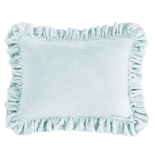 Stella Faux Silk Velvet Ruffled Dutch Euro Pillow