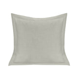 Single Flanged Washed Linen Pillow, Light Gray & Navy