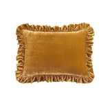 Stella Faux Silk Velvet Ruffled Oblong Pillow