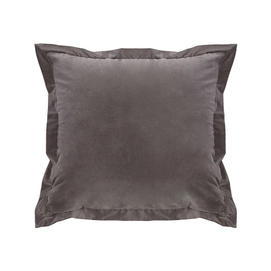 Whistler Gray Velvet Accent Pillow w/ Flange