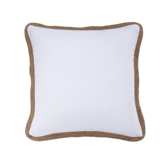 Washed Linen Jute Trimmed Pillow