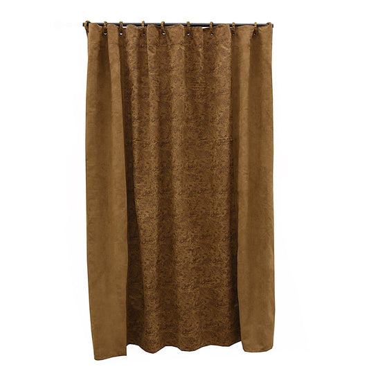 Small Paisley Shower Curtain Dark Tan
