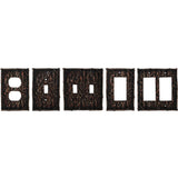 Pine Bark Double Rocker Wall Switch Plate