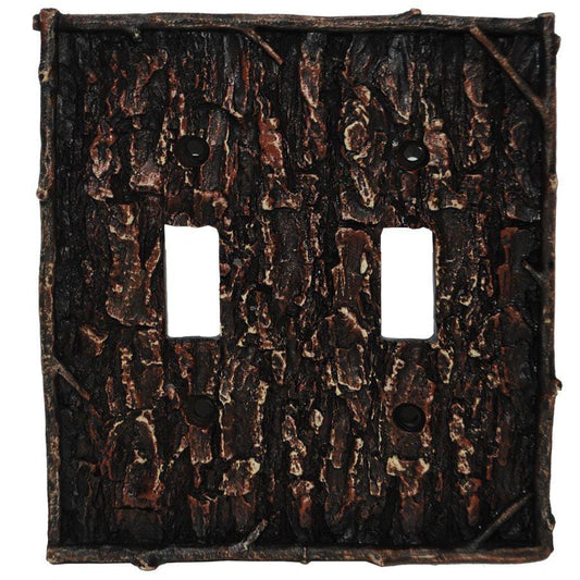 Pine Bark Double Switch Wall Plate