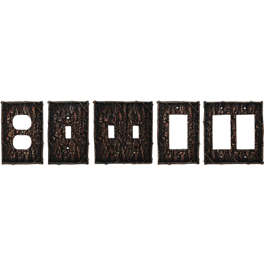 Pine Bark Double Switch Wall Plate