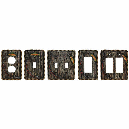 Rainbow Trout Double Rocker Wall Switch Plate