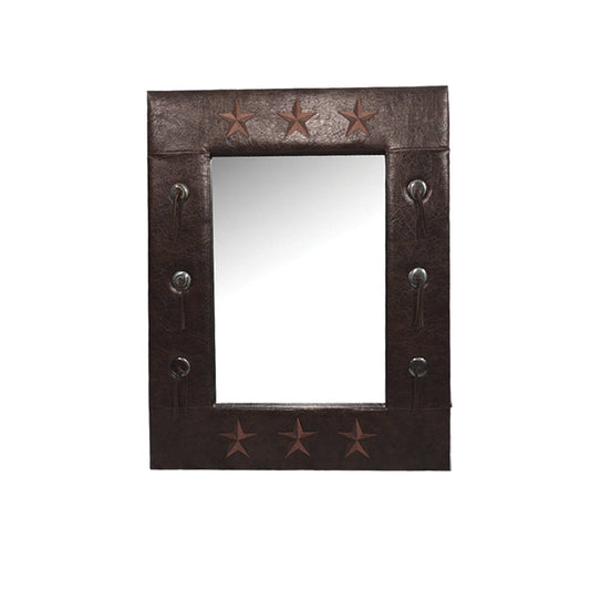 Star Faux Leather Mirror