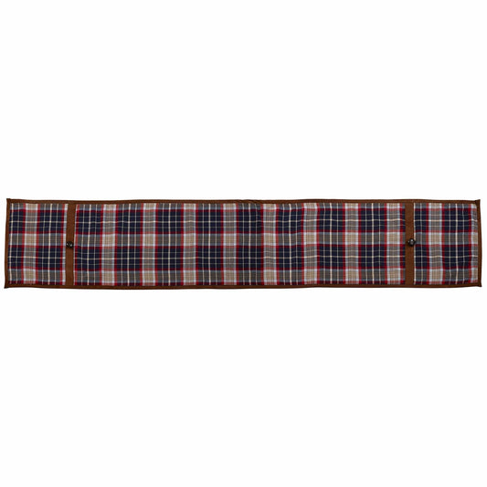 South Haven Blue Plaid Table Runner with Suede