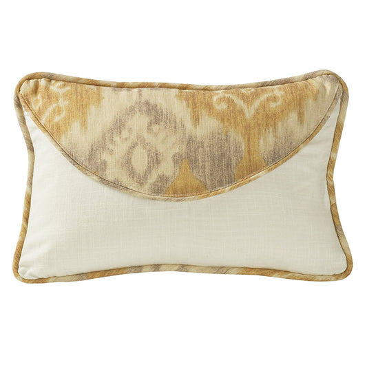Casablanca Envelope Lumbar Pillow, Taupe & Flaxen Ikat