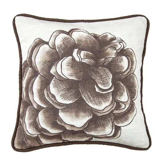 Forest Pine Water Print Pinecone Throw Pillow